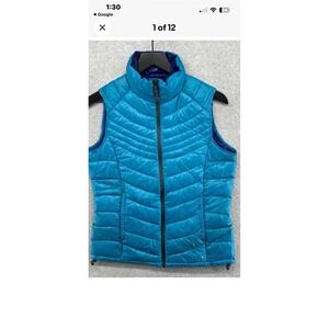 Xersion Packable Down Vest Teal Blue 1X Puffer Quilted Zip Up Outerwear